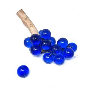 Vintage Grape Cluster Cobalt Blue Lucite on Driftwood Retro MCM Large 12" AS IS